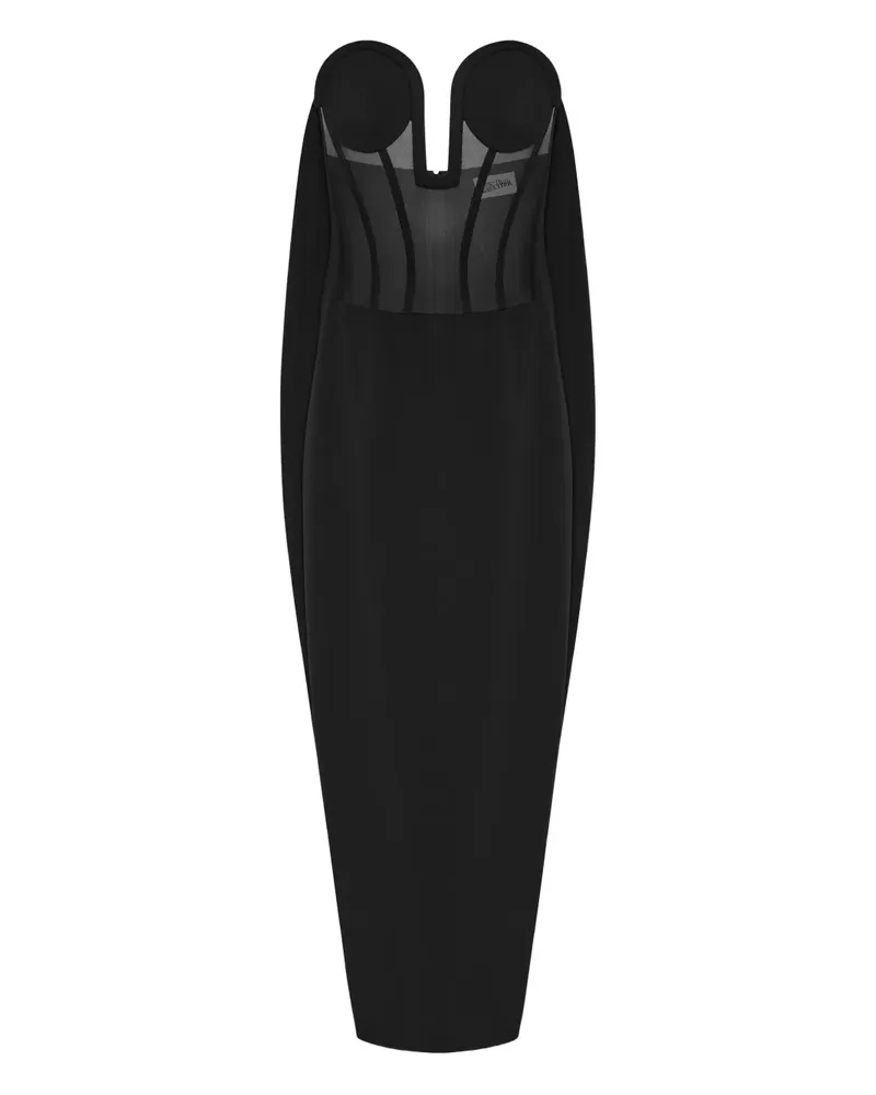 Jean Paul Gaultier Kleid mit Tülleinsatz - Schwarz Schwarz