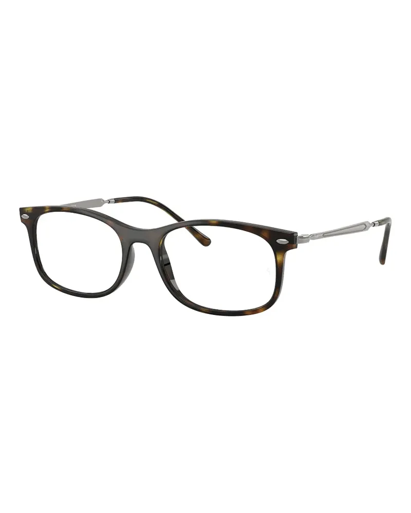 Ray Ban Eckige Brille in Schildpattoptik - Braun Braun
