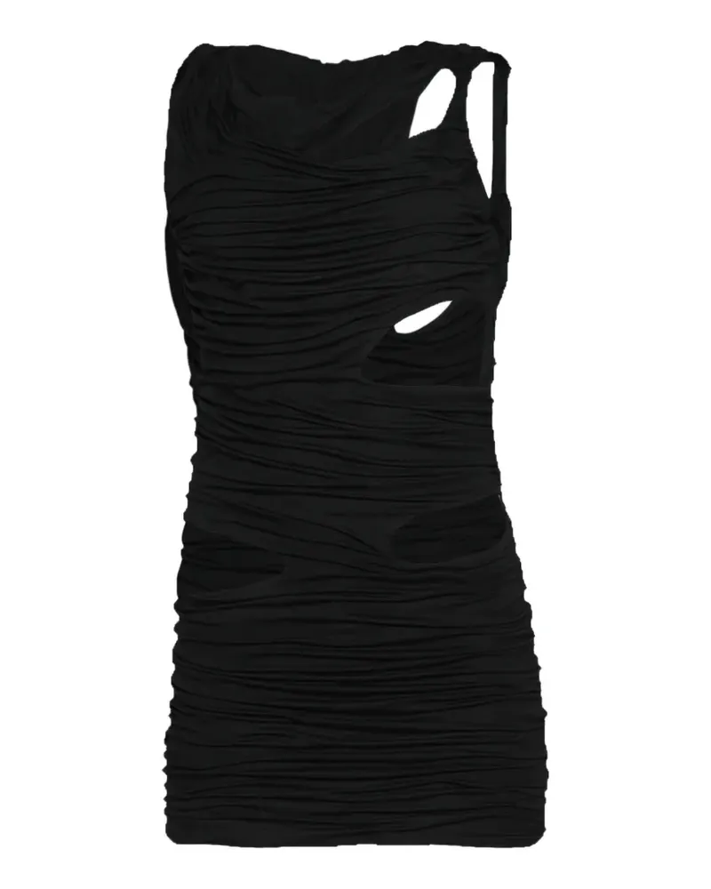 DI PETSA Midnight ruched cut-out dress - Schwarz Schwarz
