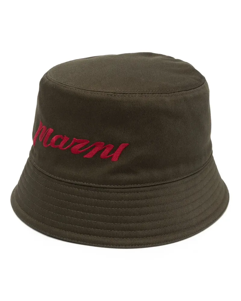 Marni Fischerhut mit Logo-Stickerei - Grün Grün