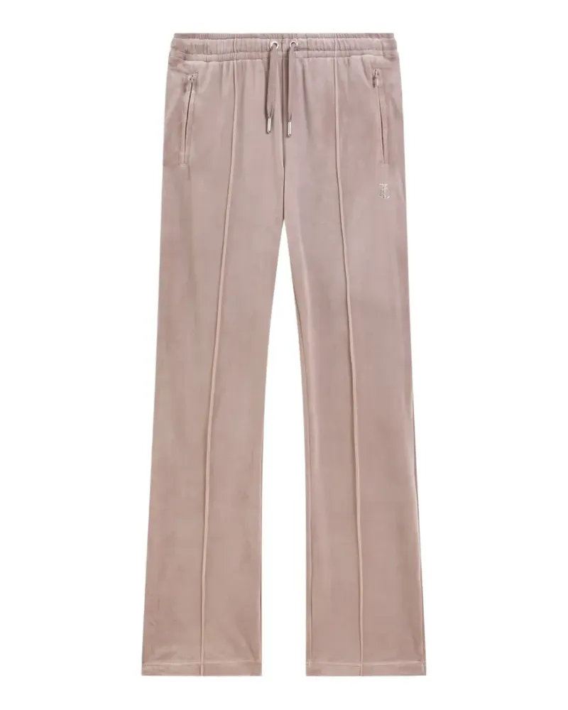 Juicy Couture velour-diamanté track pants - Nude Nude