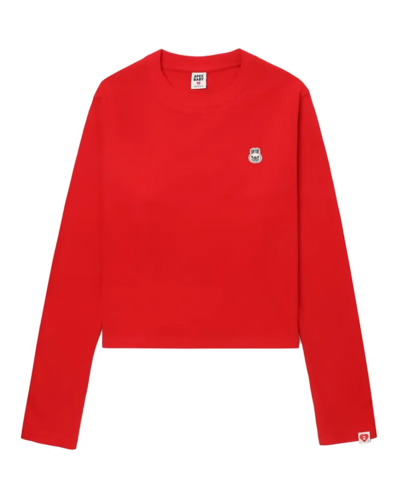 BAPE Langarmshirt mit grafischem Print - Rot Rot