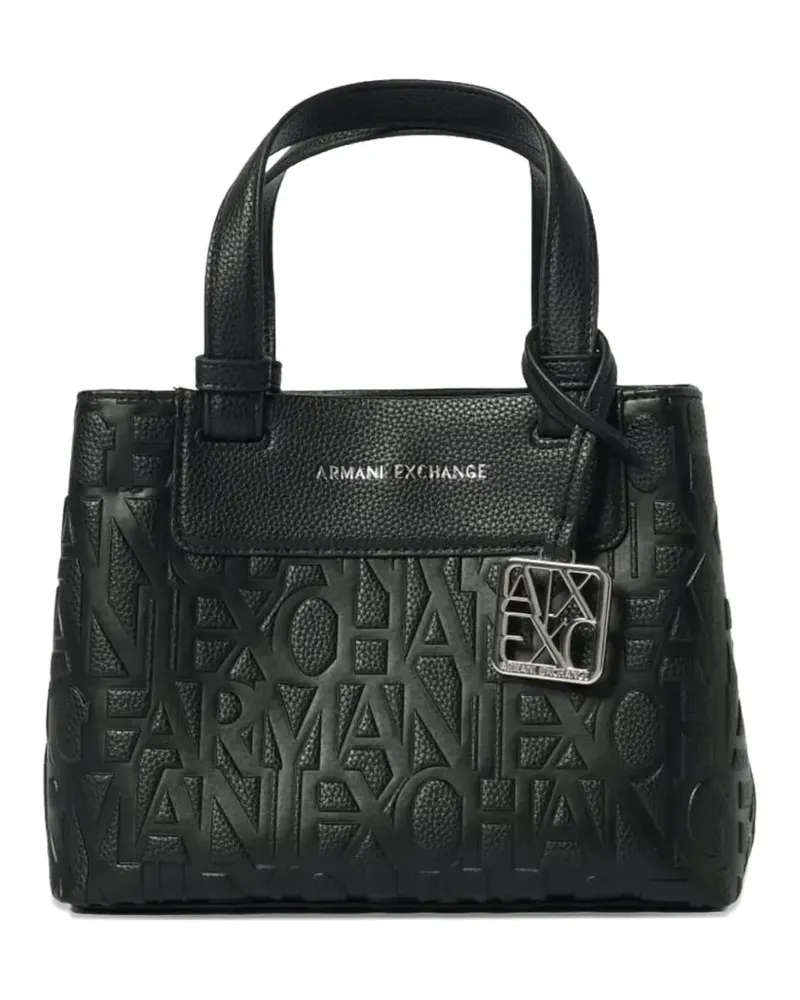 Armani Exchange logo-embossed tote bag - Schwarz Schwarz
