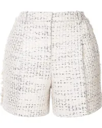 Zuhair Murad Tweed-Shorts in Metallic-Optik Weiß