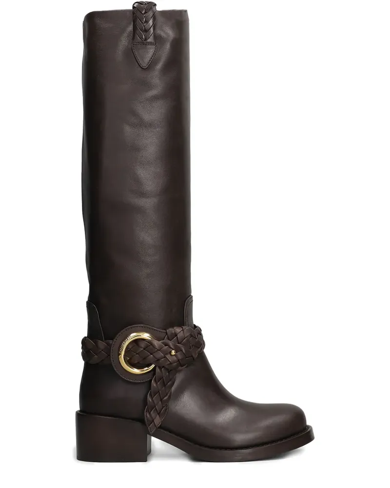 Zimmermann Helix braided buckle boots - Braun Braun