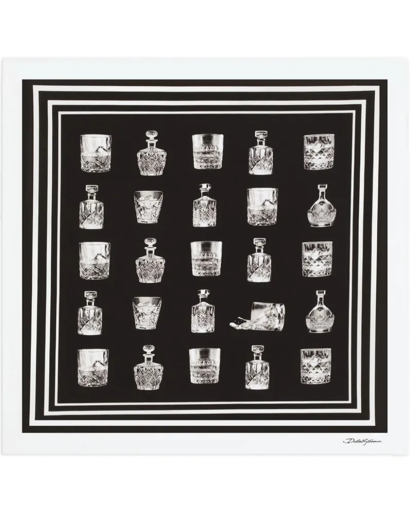 Dolce & Gabbana Schal mit Glas-Print - Schwarz Schwarz