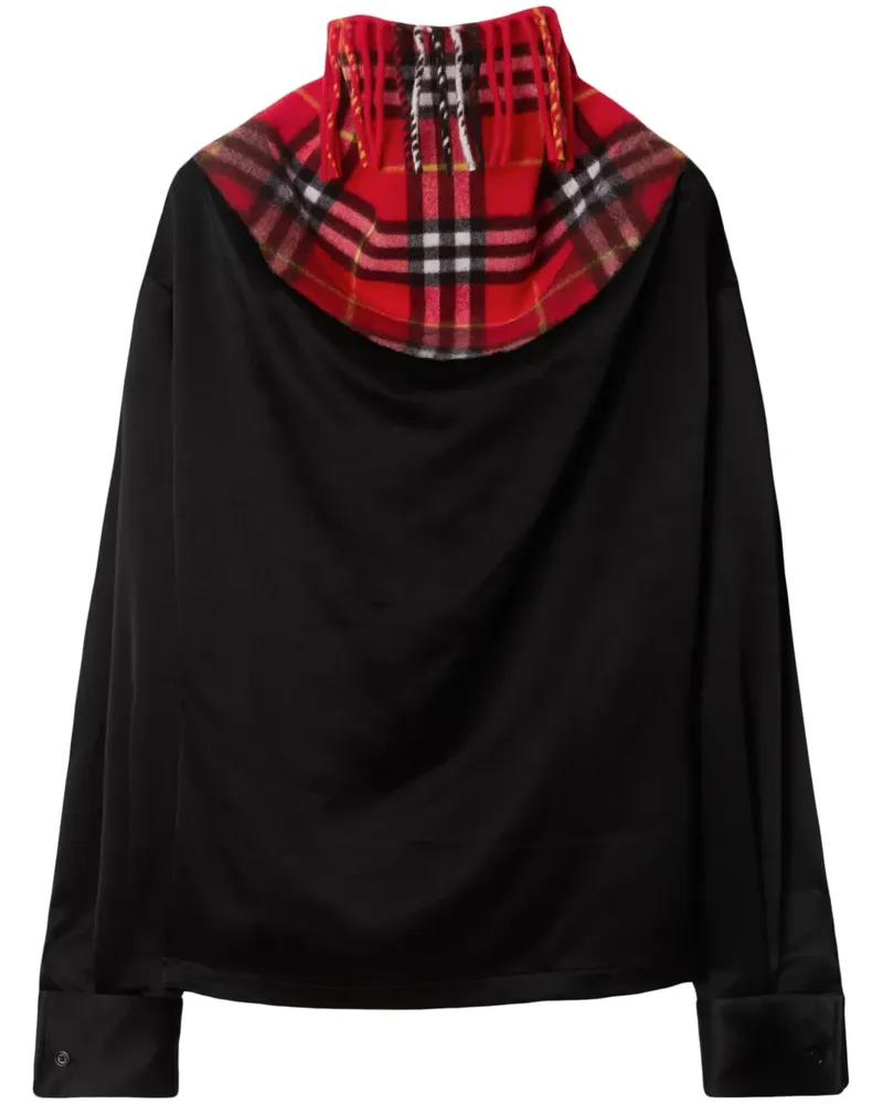 Burberry Oberteil mit appliziertem Schal - Schwarz Schwarz