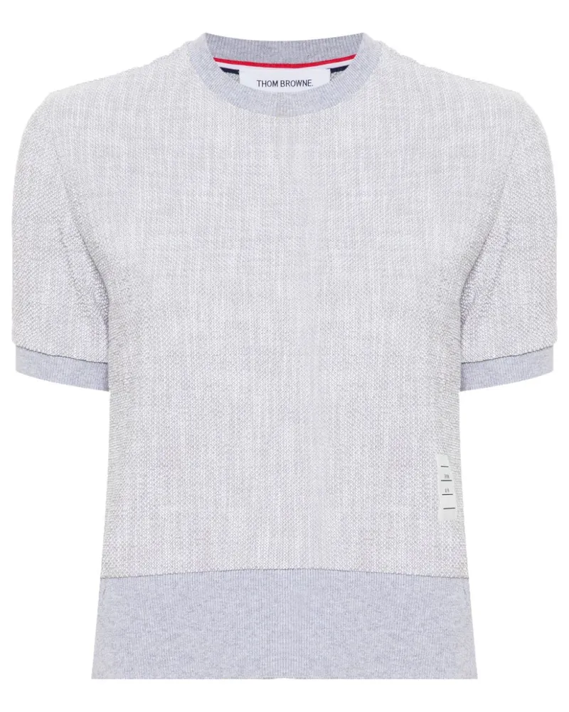 Thom Browne T-Shirt mit Logo-Patch - Grau Grau