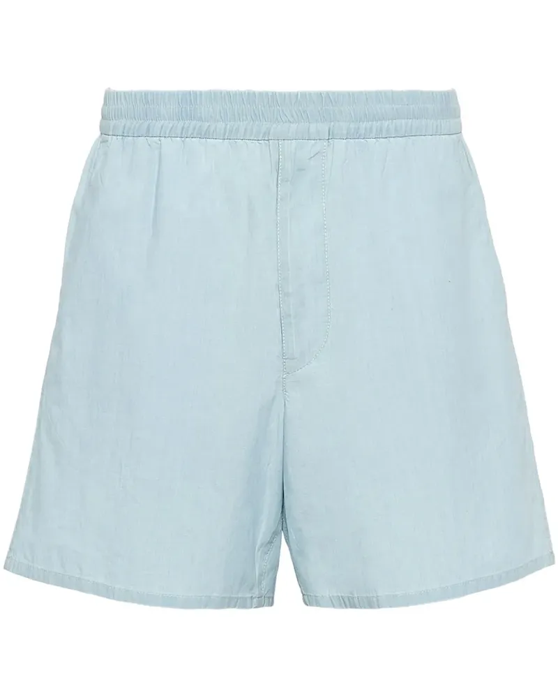 Prada Stretchund-Shorts mit Triangel-Patch - Blau Blau
