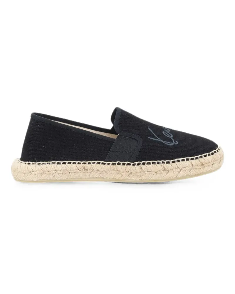 Kenzo logo-embroidered canvas espadrilles - Schwarz Schwarz