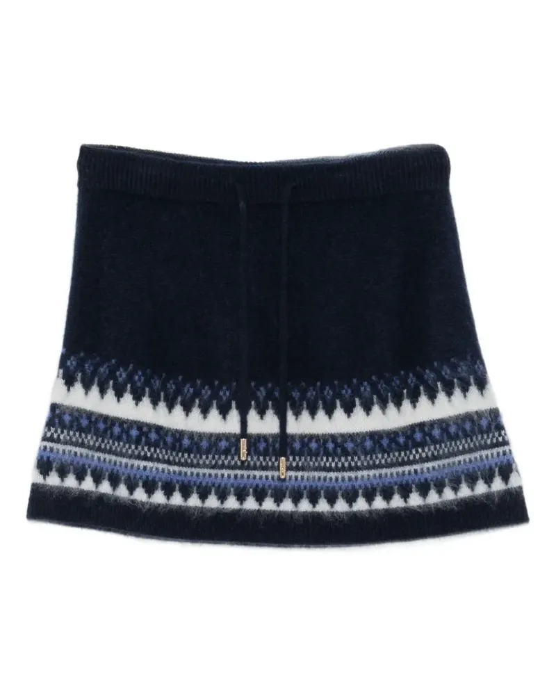 Maje Fair Isle-patterned knitted short skirt - Blau Blau