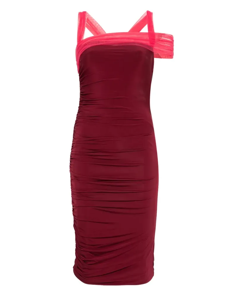 Nensi Dojaka ruched midi dress - Rot Rot