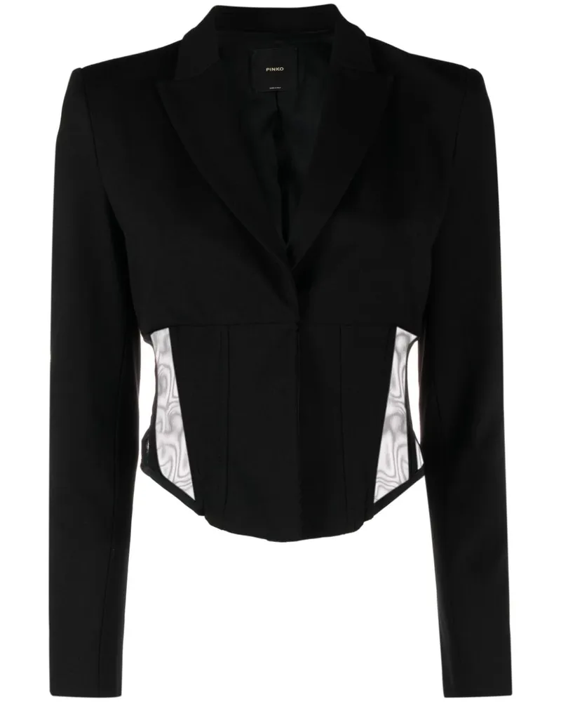 Pinko Cropped-Blazer mit Kontrasteinsätzen Schwarz