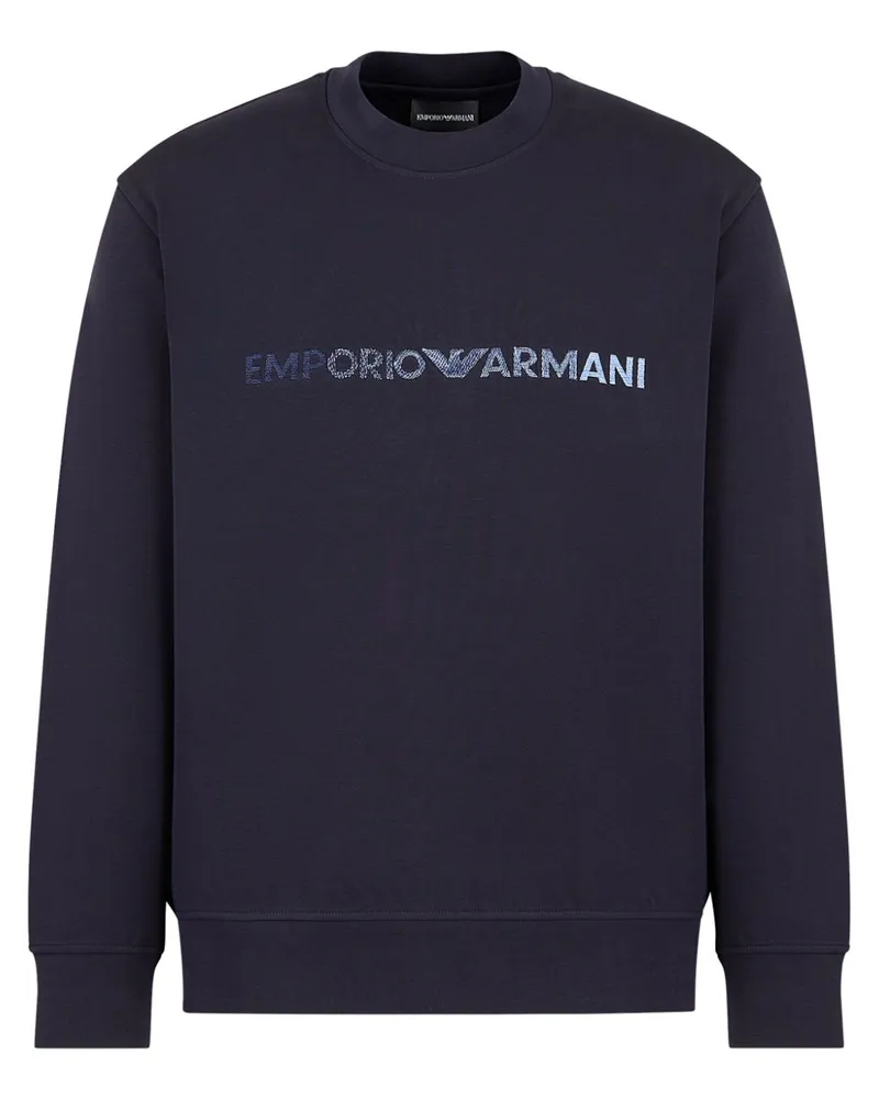 Emporio Armani Sweatshirt mit Logo-Stickerei Blau