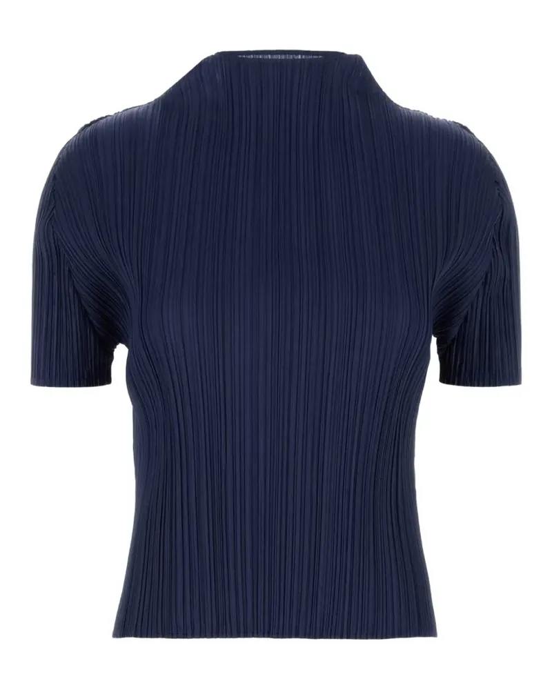 Issey Miyake September pleated short-sleeve t-shirt - Blau Blau