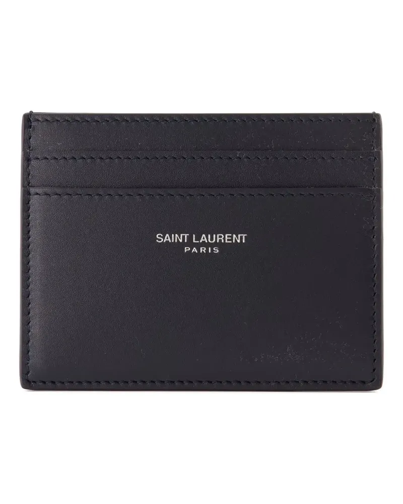 Saint Laurent logo card holder - Blau Blau