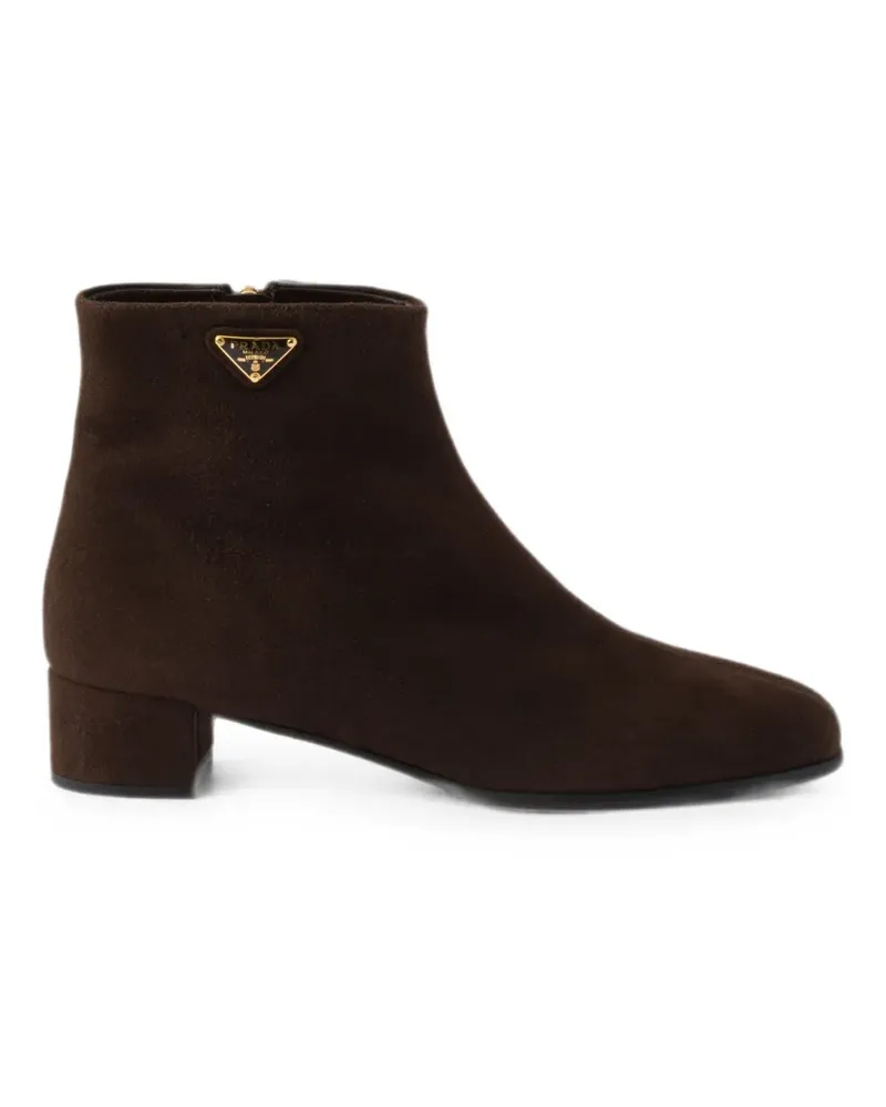 Prada suede booties - Braun Braun