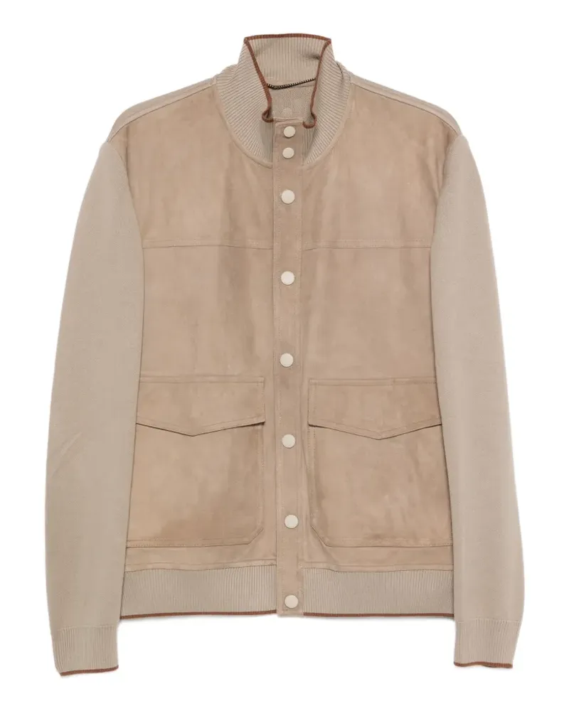 Canali Bomberjacke mit aufgesetzten Taschen - Nude Nude