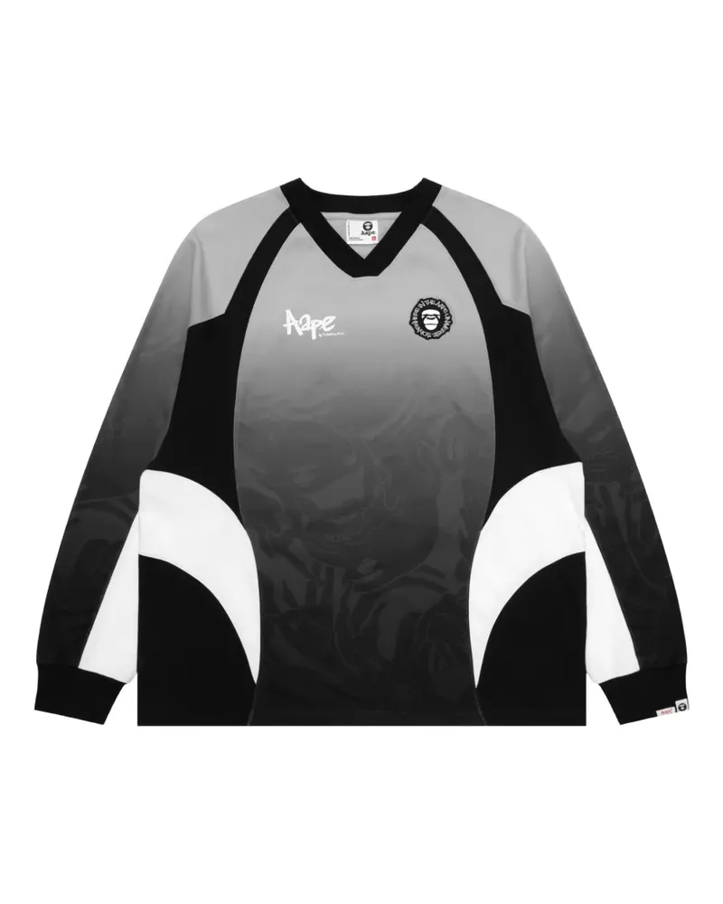 BAPE Langarmshirt mit Moonface-Print - Schwarz Schwarz