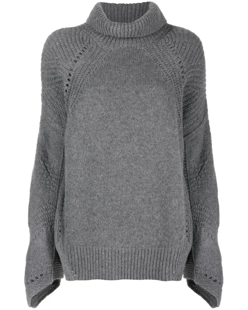 Ermanno Scervino Rollkragenpullover mit Kaschmiranteil Grau