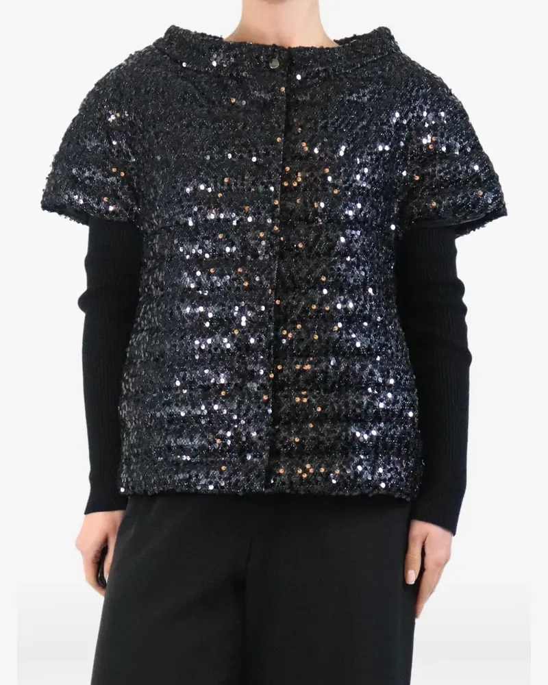 Herno sequinned puffer gilet - Schwarz Schwarz