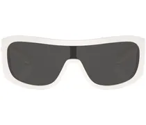 Sonnenbrille mit Shield-Gestell - Weiß