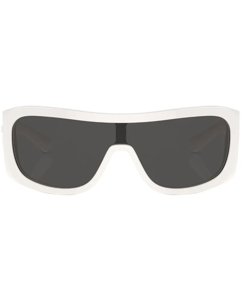 Dolce & Gabbana Sonnenbrille mit Shield-Gestell - Weiß Weiß