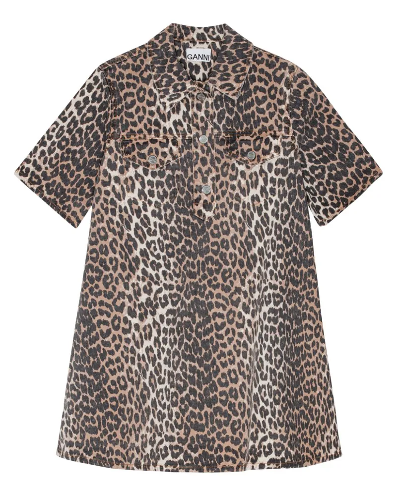 Ganni Jeans-Minirock mit Animal-Print - Braun Braun