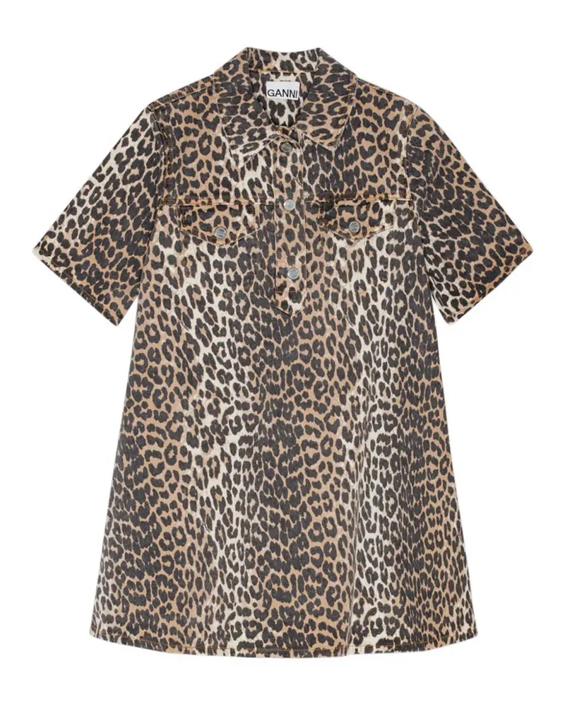 Ganni Jeans-Minirock mit Animal-Print - Braun Braun