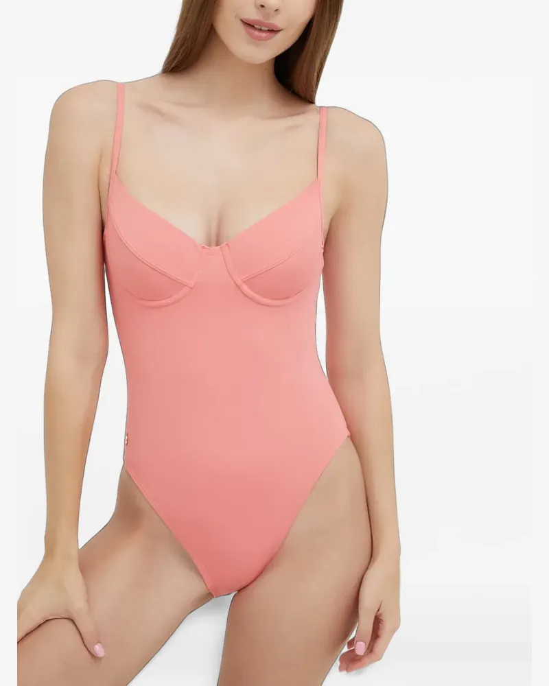 Michael Kors Badeanzug mit Logo-Schild - Rosa Rosa