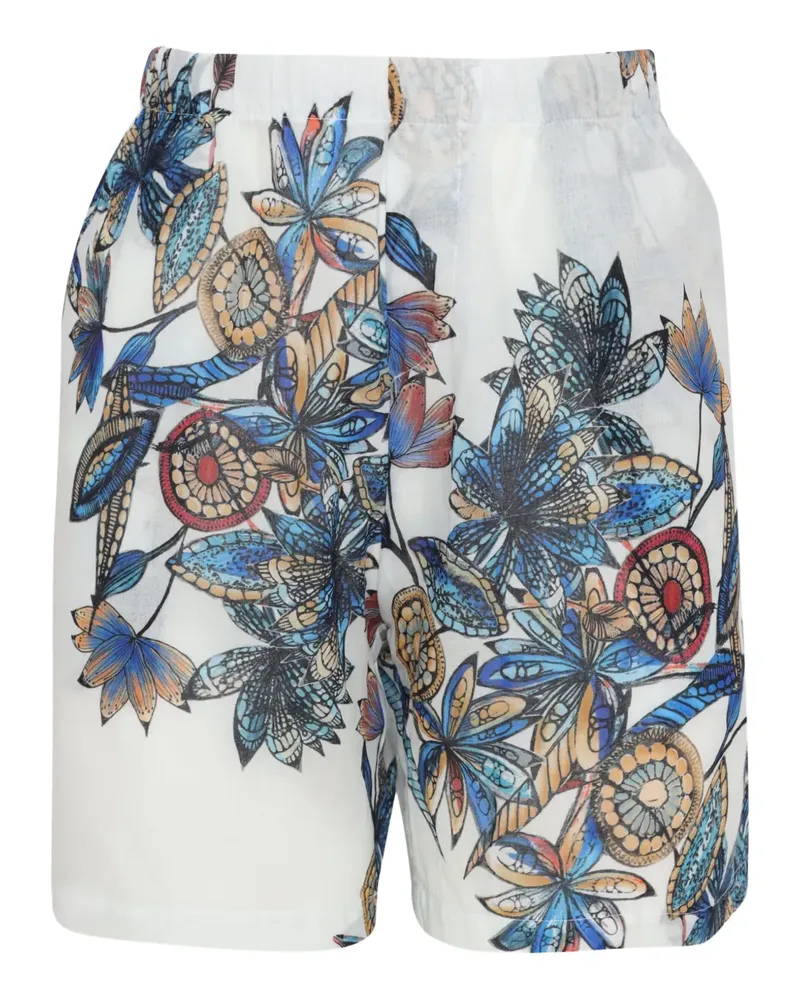 Amir Slama Shorts mit Blumen-Print - Weiß Weiß