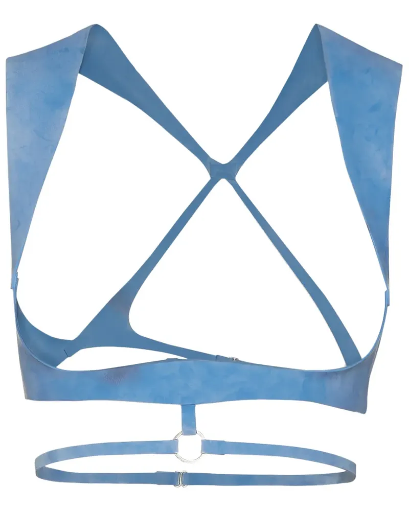 Dsquared2 Cropped-Top aus Latex - Blau Blau