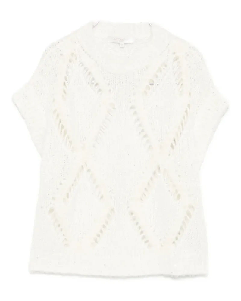 Antonelli Firenze diamond-pattern knitted top - Weiß Weiß