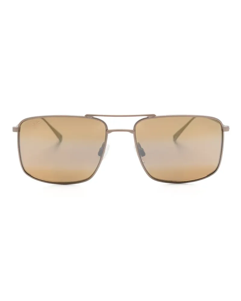 Maui Jim Eckige Aeko Pilotenbrille - Braun Braun