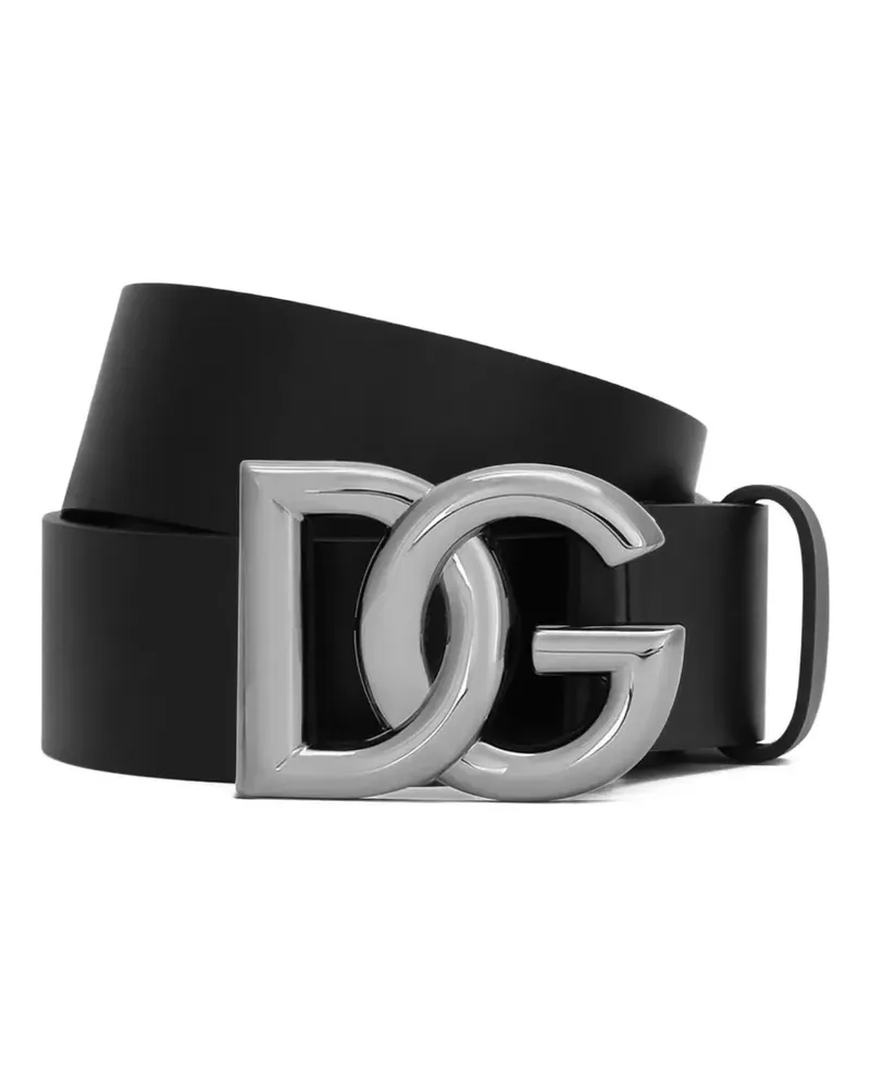 Dolce & Gabbana DG logo leather belt - Schwarz Schwarz