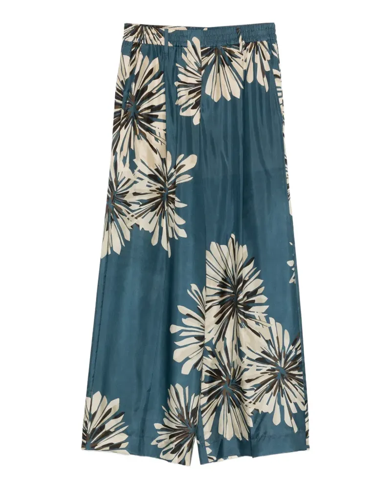 Brunello Cucinelli floral-print trousers - Blau Blau