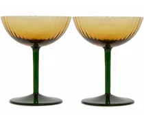 Set aus zwei Champagne Coupe Gläsern - Gelb