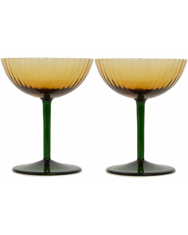 La DoubleJ Set aus zwei Champagne Coupe Gläsern Gelb