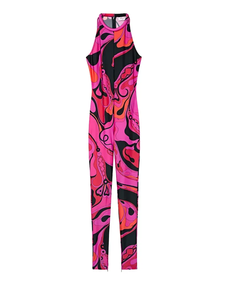 Emilio Pucci Orchidee-print long jumpsuit - Rosa Rosa