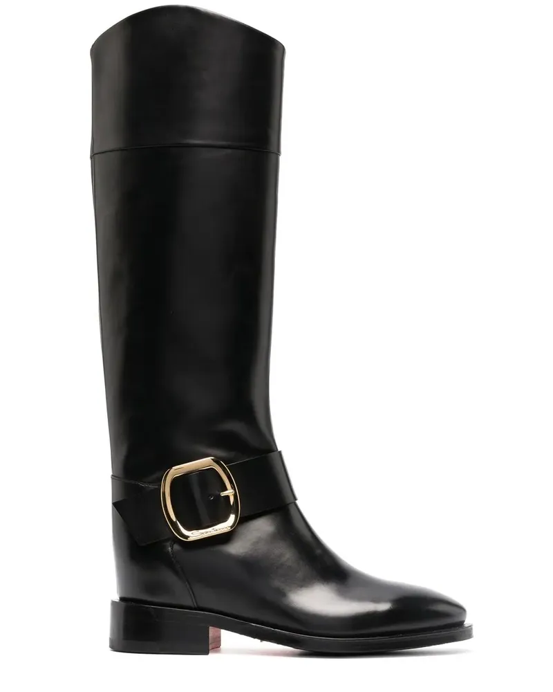 Santoni Stiefel mit Schnalle - Schwarz Schwarz