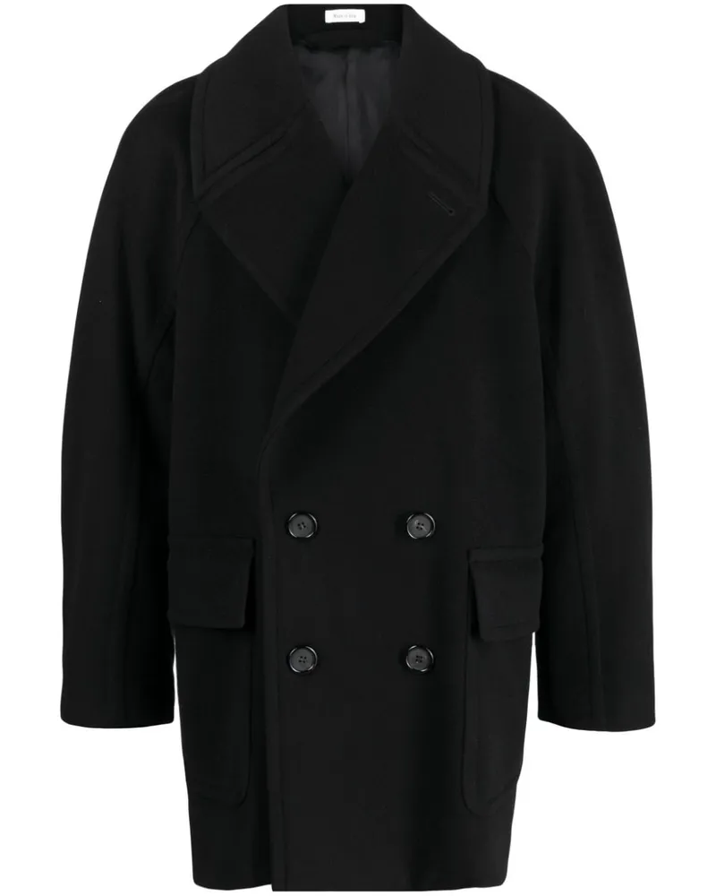 Alexander McQueen Doppelreihiger Mantel - Schwarz Schwarz