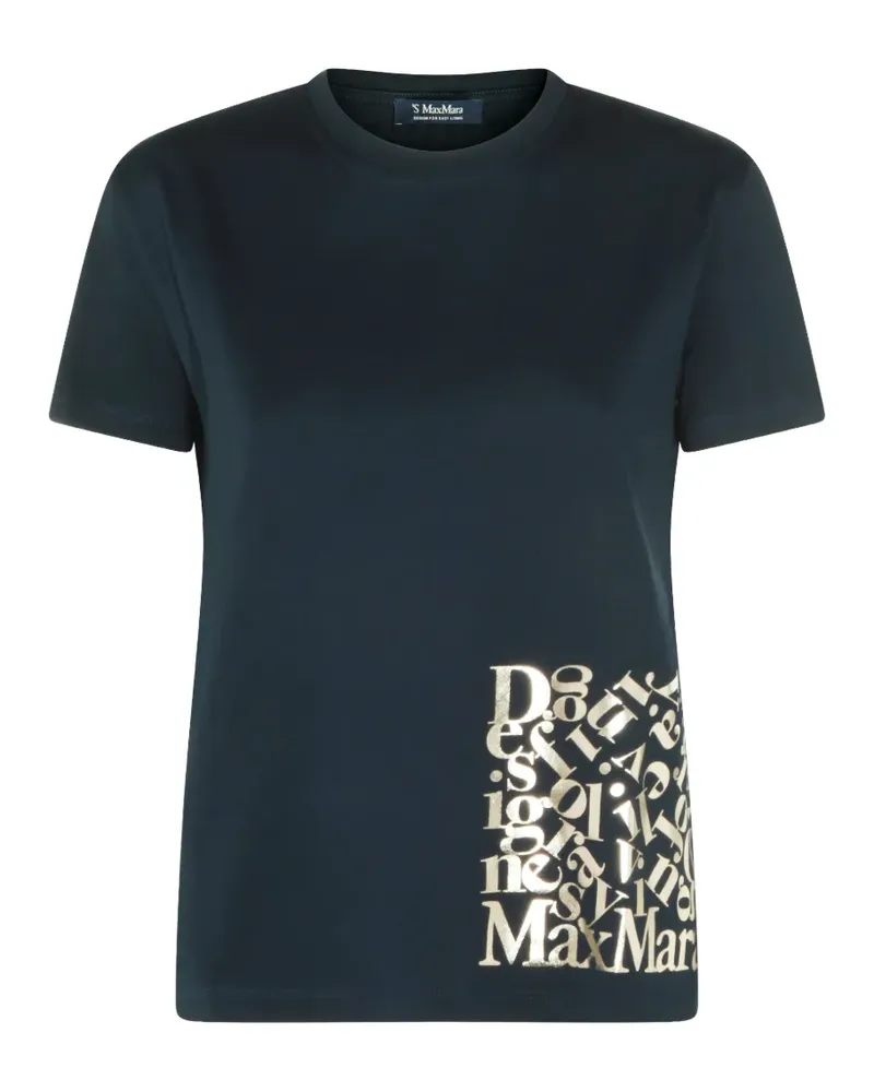 Max Mara Max Mara graphic cotton T-shirt - Blau Blau