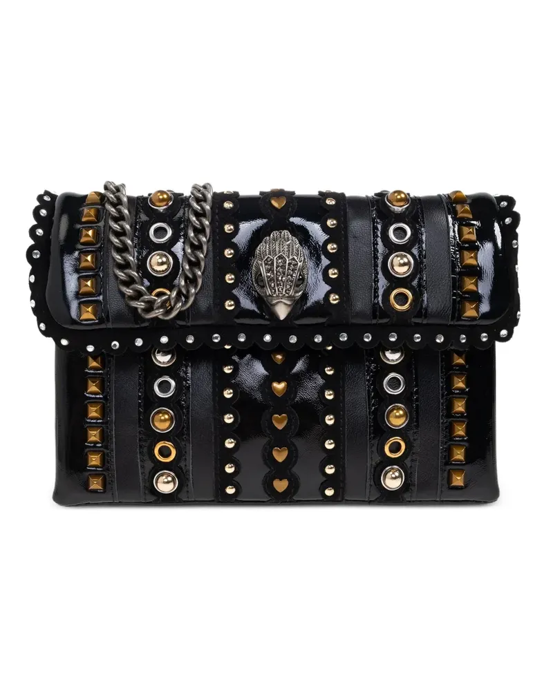 Kurt Geiger Kensington Schultertasche aus Denim mit Nieten - Schwarz Schwarz