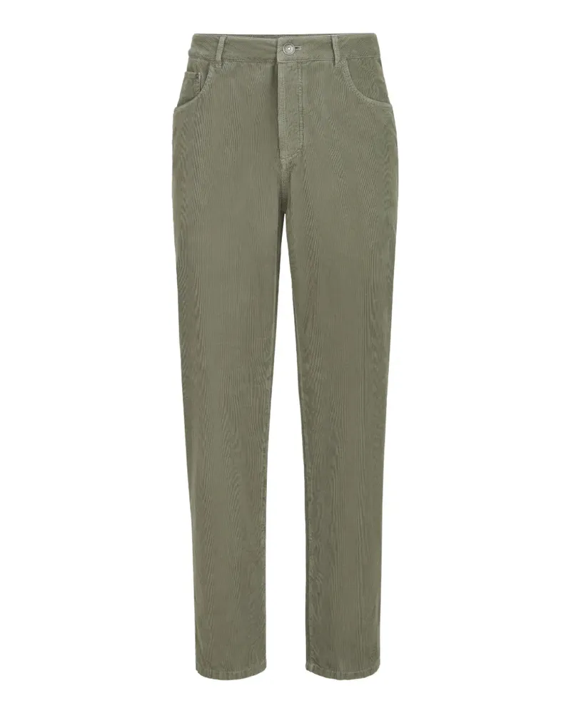 Brunello Cucinelli Fünf-Taschen-Hose aus stückgefärbtem Feincord - Grün Grün