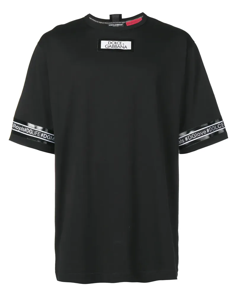 Dolce & Gabbana T-Shirt mit Logo-Streifen - Schwarz Schwarz