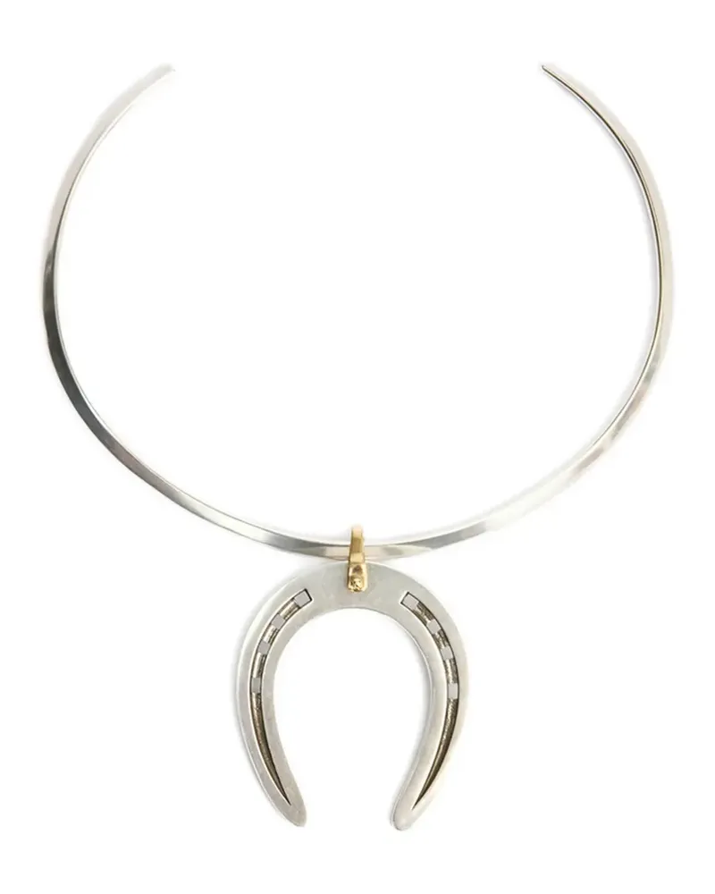 Isabel Marant horseshoe-pendant choker - Silber Silber