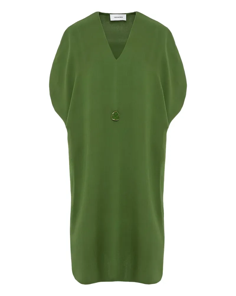 Yves Salomon Drapiertes Midikleid mit Knotendetail - Grün Grün