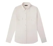 Seidenhemd mit Knopfleiste - Weiß