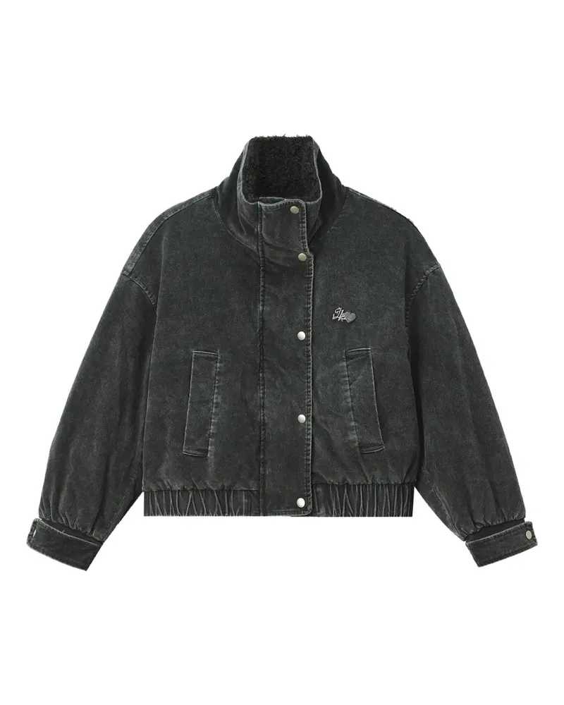 Izzue Ausgeblichene Jacke mit Shearling-Besatz - Grau Grau