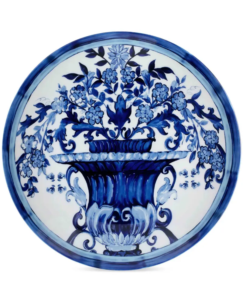 Dolce & Gabbana Set aus zwei Tellern mit Blumen-Print - Blau Blau